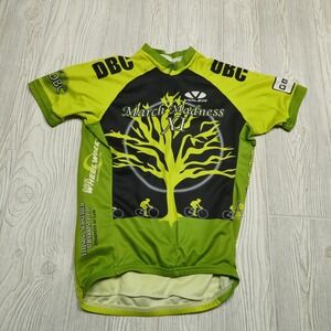 Voler Cycling Jersey Adult Medium Green Front Zip Davids Bike Club Mens
